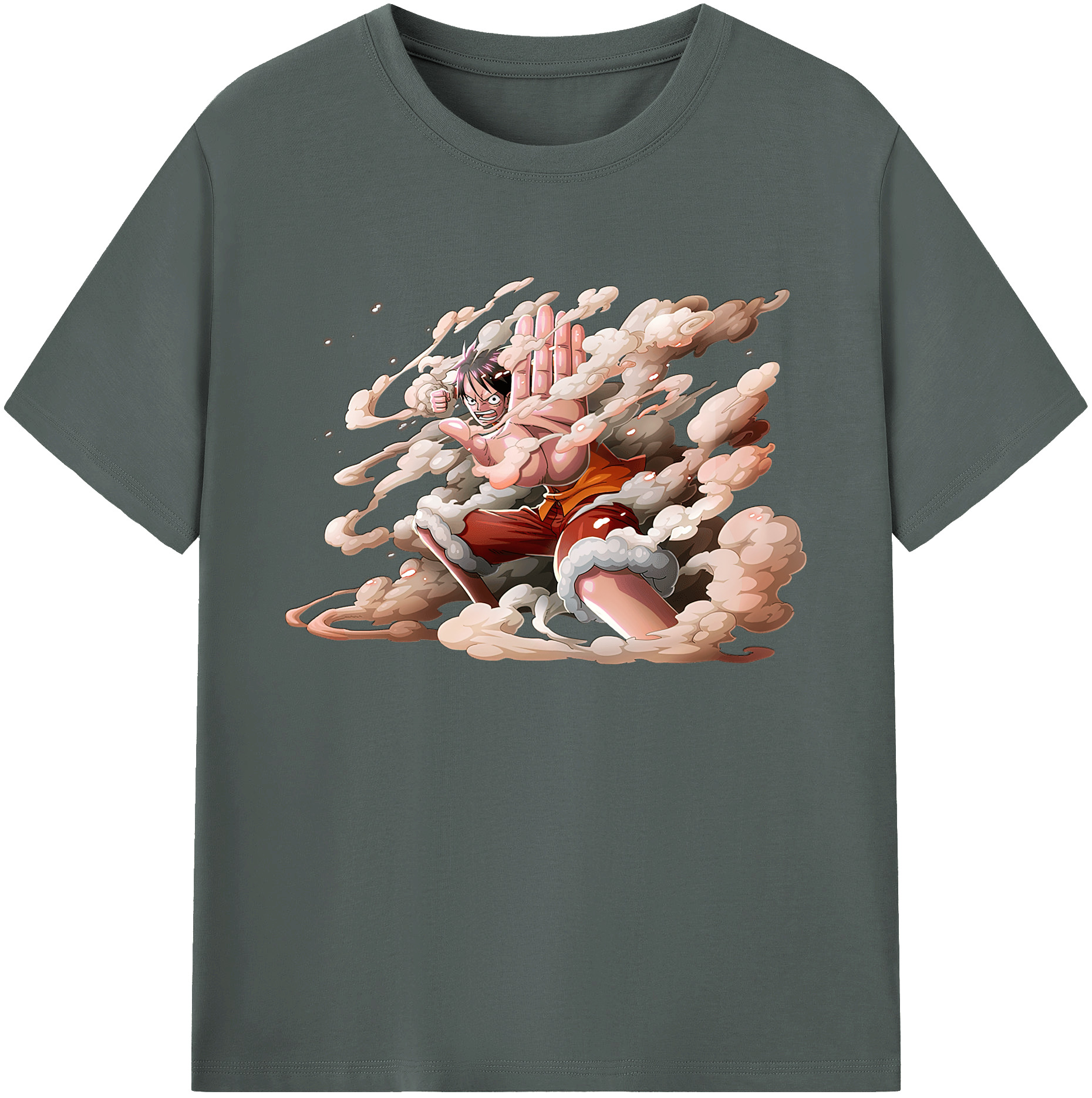 ワンピース モンキー・D・ルフィ ONE PIECE Monkey D. Luffy 綿100％ メンズ半袖Tシャツ｜肌触りやわらか＆通気性